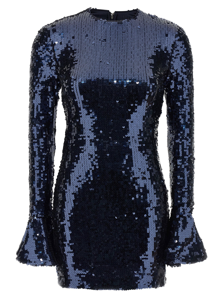 Rotate Birger Christensen Blue Sequin Stretch Mini Dress For Bold Evening Women Glam