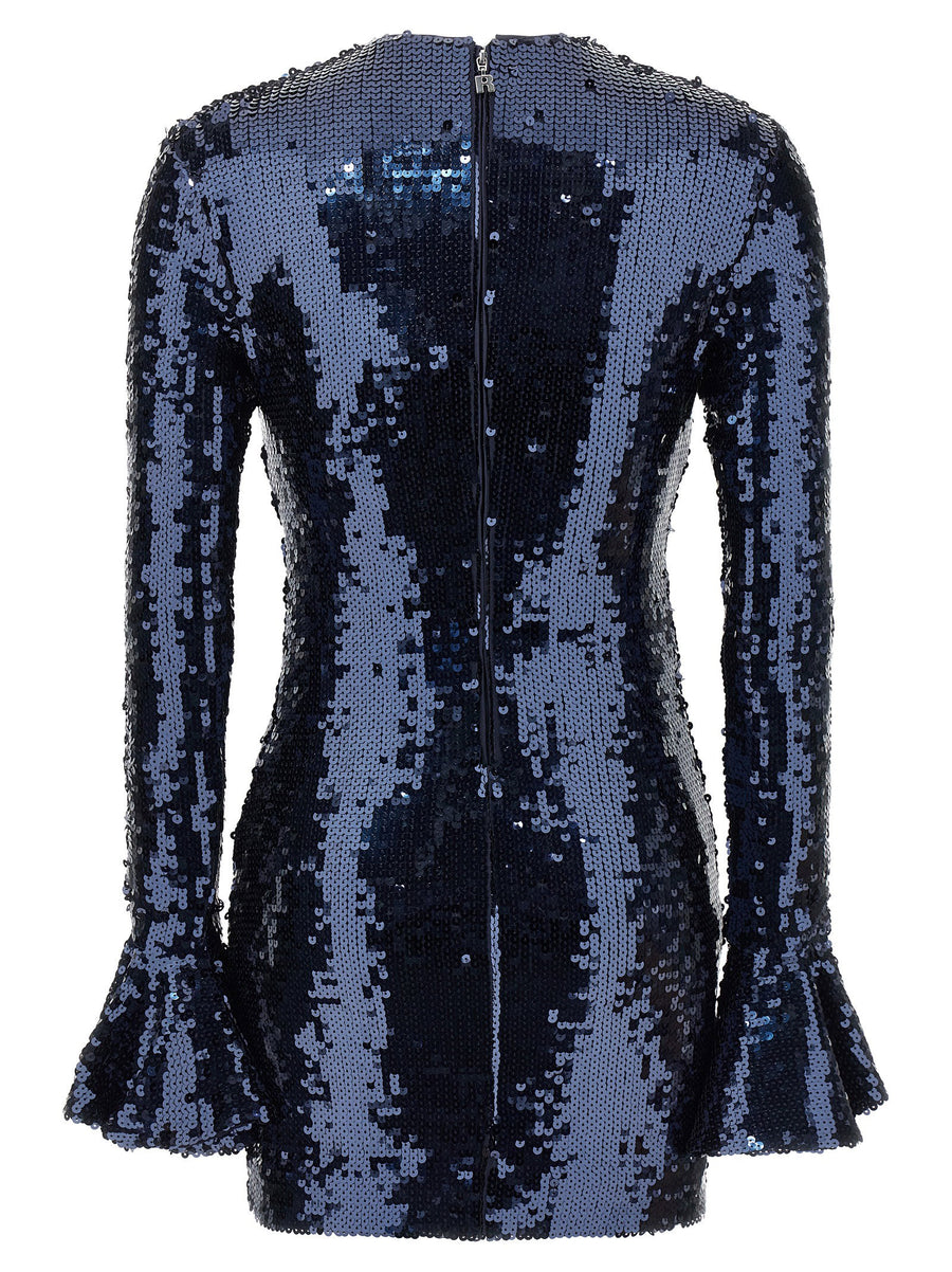 Rotate Birger Christensen Blue Sequin Stretch Mini Dress For Bold Evening Women Glam