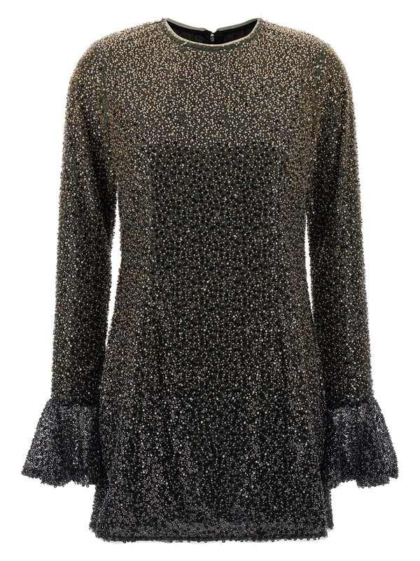 Rotate Birger Christensen Beaded Ls Mini Dress