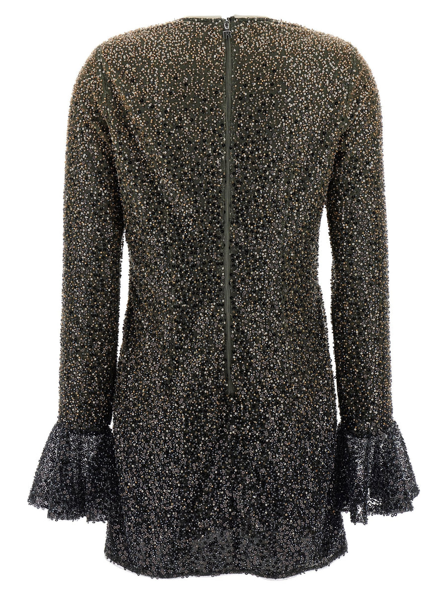 Rotate Birger Christensen Beaded Long Sleeve Mini Dress With Gradient Sequins Luxe For Women