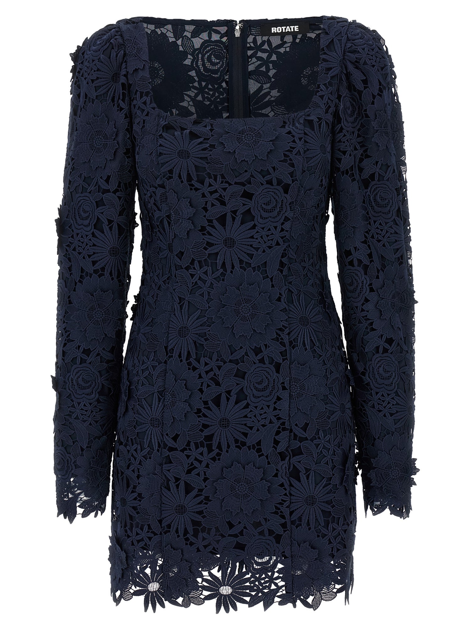 Rotate Birger Christensen 3d Lace Ls Mini Dress