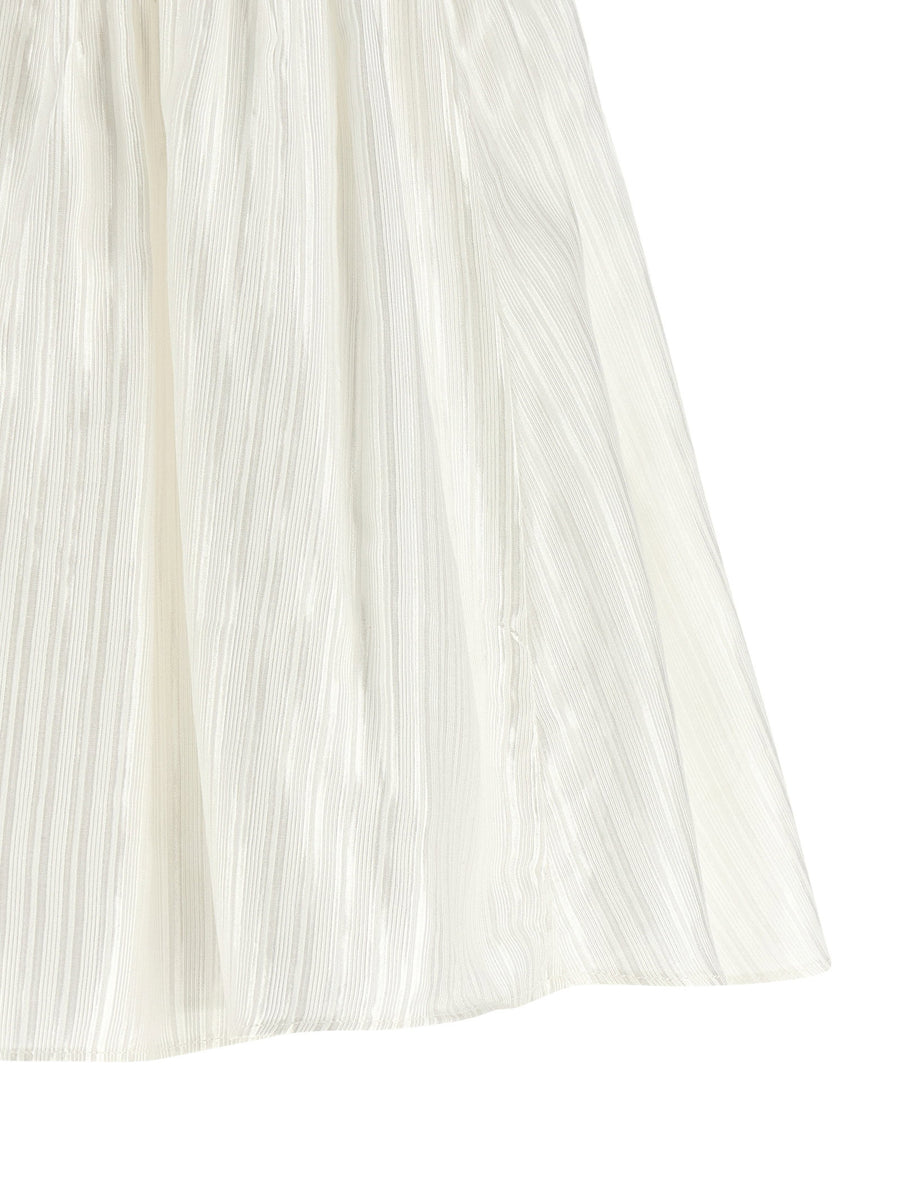 Rotate Birger Christensen White Striped Viscose Top Zip Closure With Square Neck