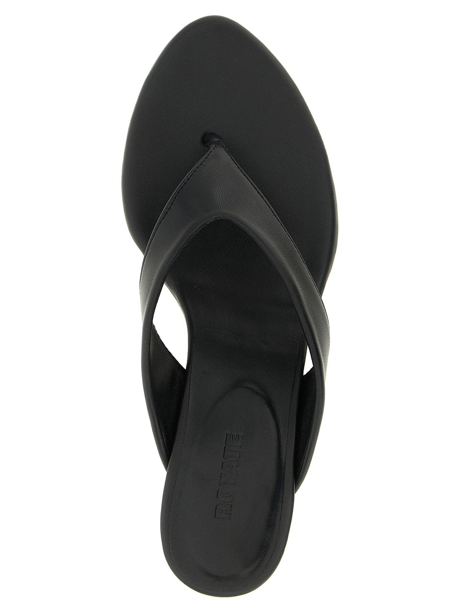 Rotate Birger Christensen Leather Mules For Women Calfskin Kitten Heel Elevation Day To Night Chic