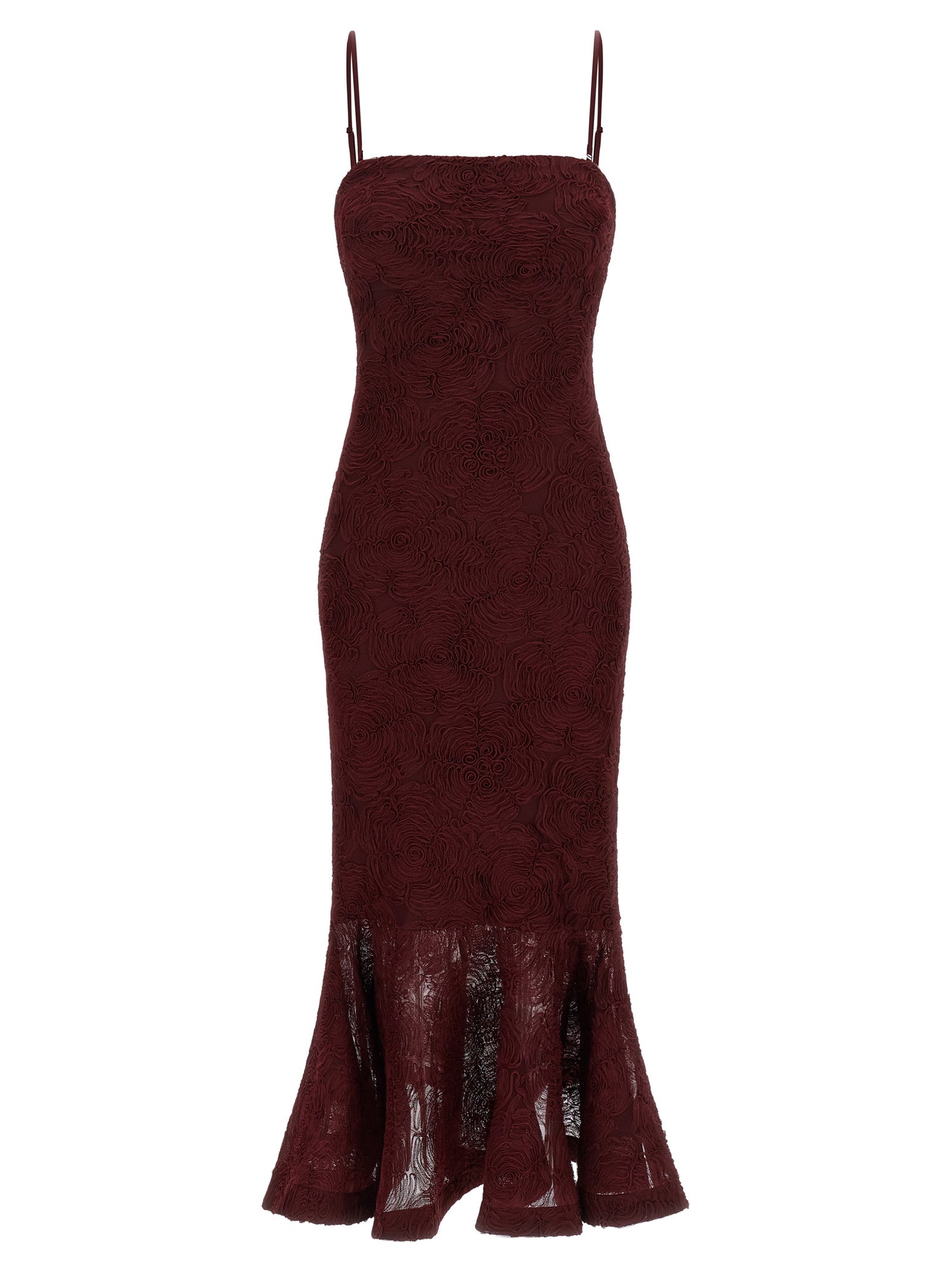 Rotate Birger Christensen Flower Mesh Flounce Dress