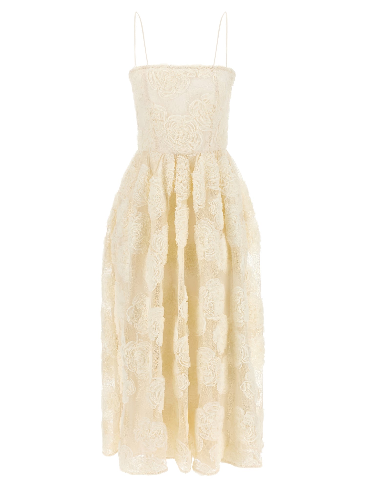 Rotate Birger Christensen Flower Mesh Midi Dress
