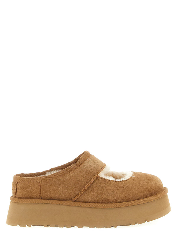 UGG Bea Mary Jane Sabots For Women Plush Sheepskin Lining Calfskin Leather Platform Comfort