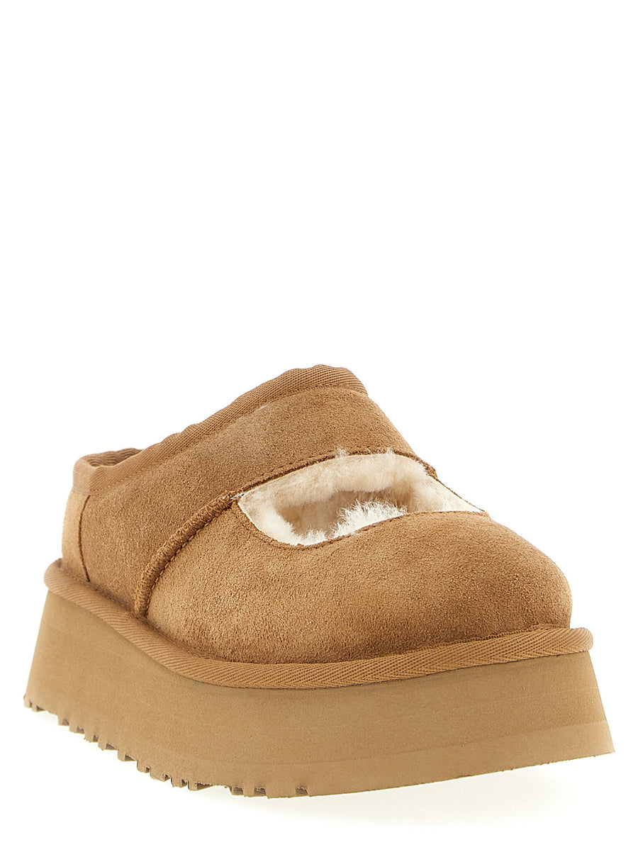 UGG Bea Mary Jane Sabots For Women Plush Sheepskin Lining Calfskin Leather Platform Comfort
