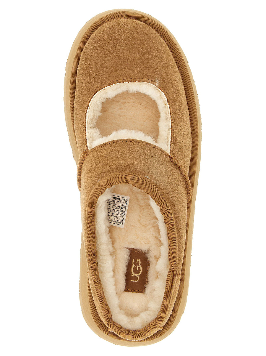 UGG Bea Mary Jane Sabots For Women Plush Sheepskin Lining Calfskin Leather Platform Comfort