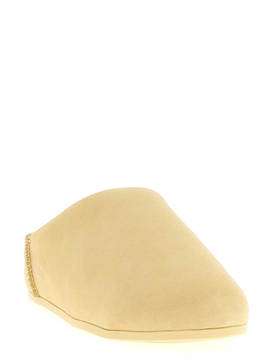 UGG Elea Slip On For Women Luxurious Beige Leather Upper Plush Sheepskin Lining Comfort