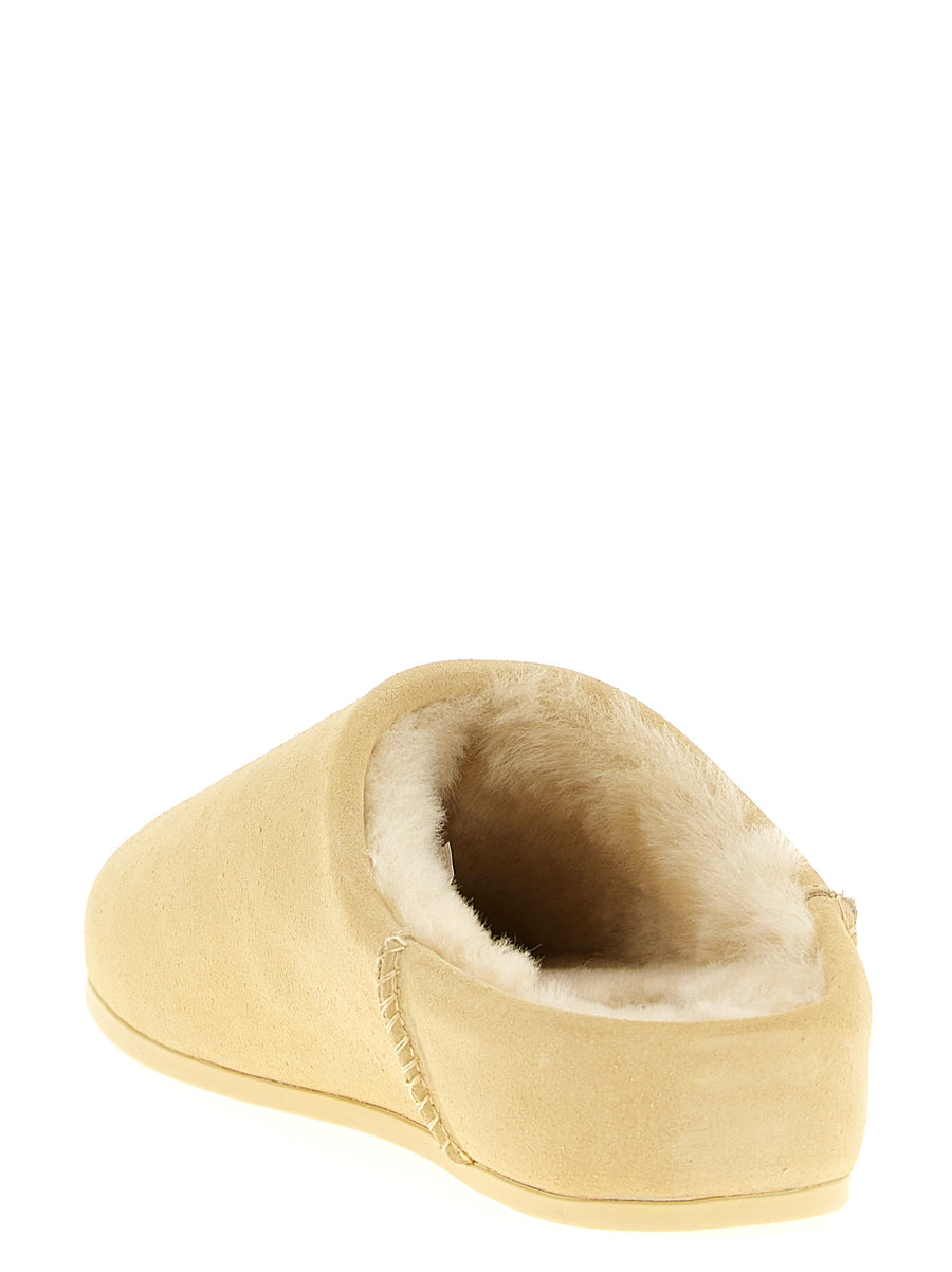 UGG Elea Slip On For Women Luxurious Beige Leather Upper Plush Sheepskin Lining Comfort