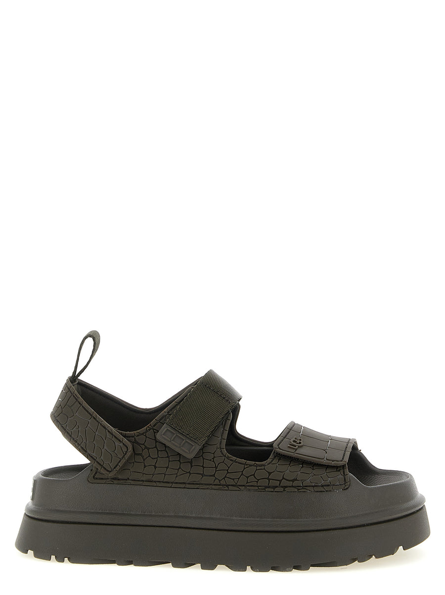 UGG Goldenglow Embossed Sandals Women Ultralight Comfort Crocodile Print Eco Friendly