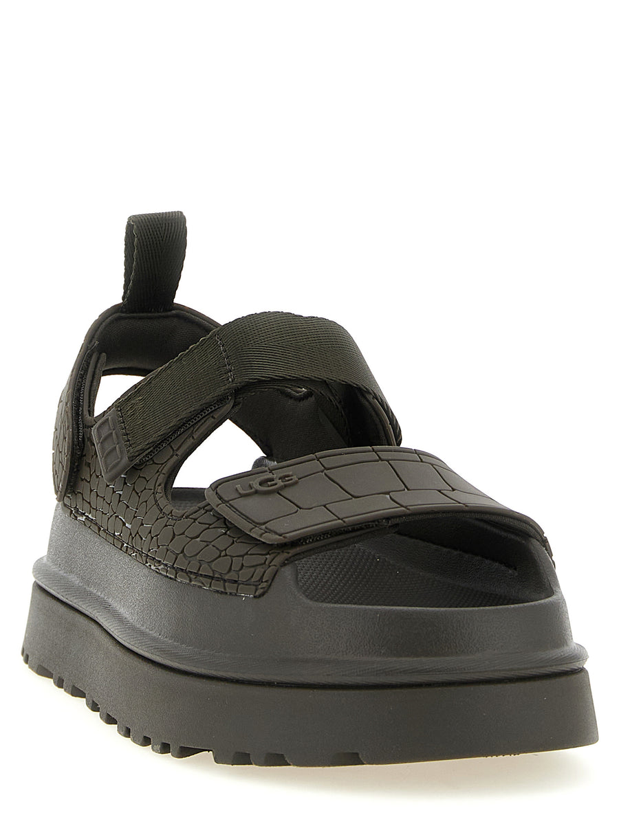 UGG Goldenglow Embossed Sandals Women Ultralight Comfort Crocodile Print Eco Friendly