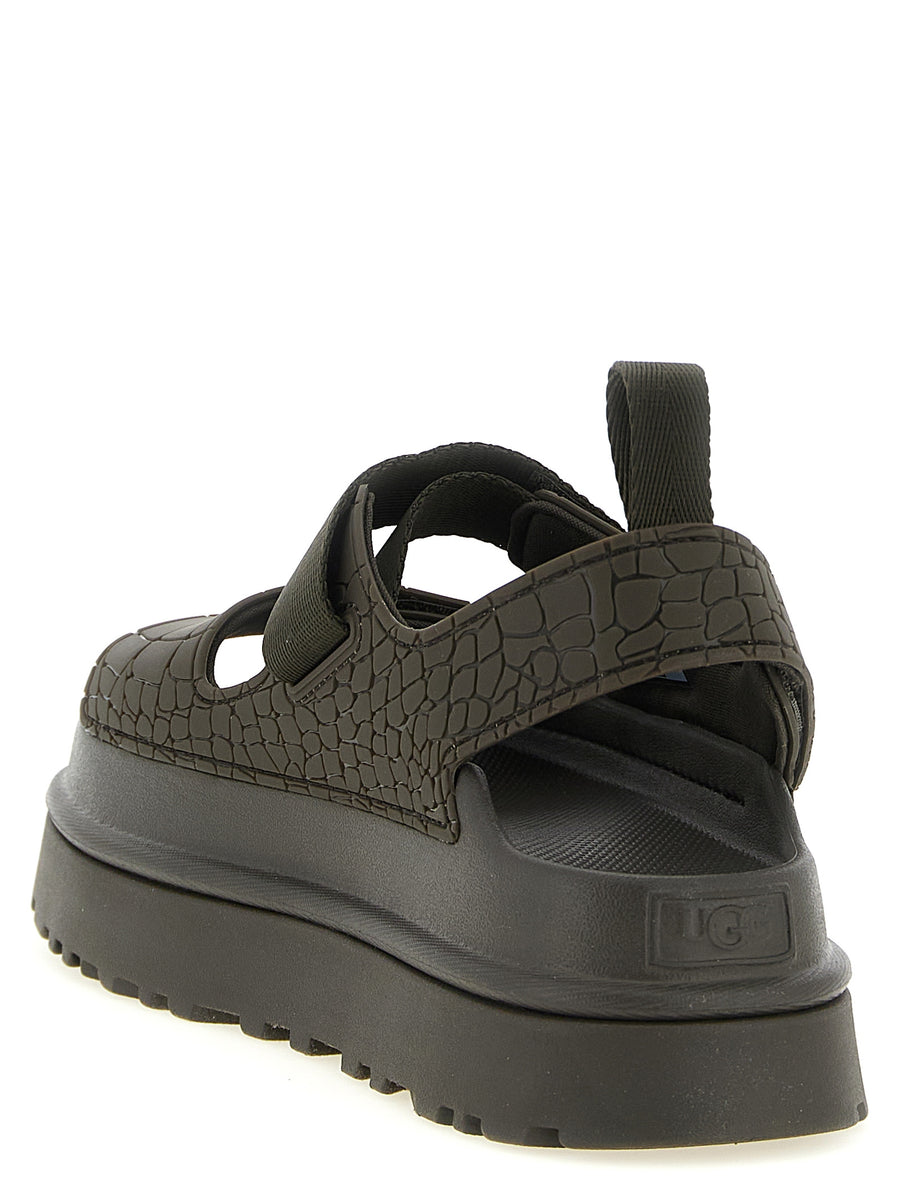 UGG Goldenglow Embossed Sandals Women Ultralight Comfort Crocodile Print Eco Friendly