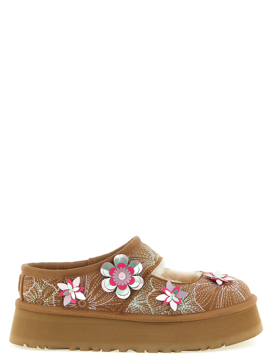 UGG Bea Mary Jane Flat Shoes For Women With Meadow Floral Embroidery And All Day Comfort