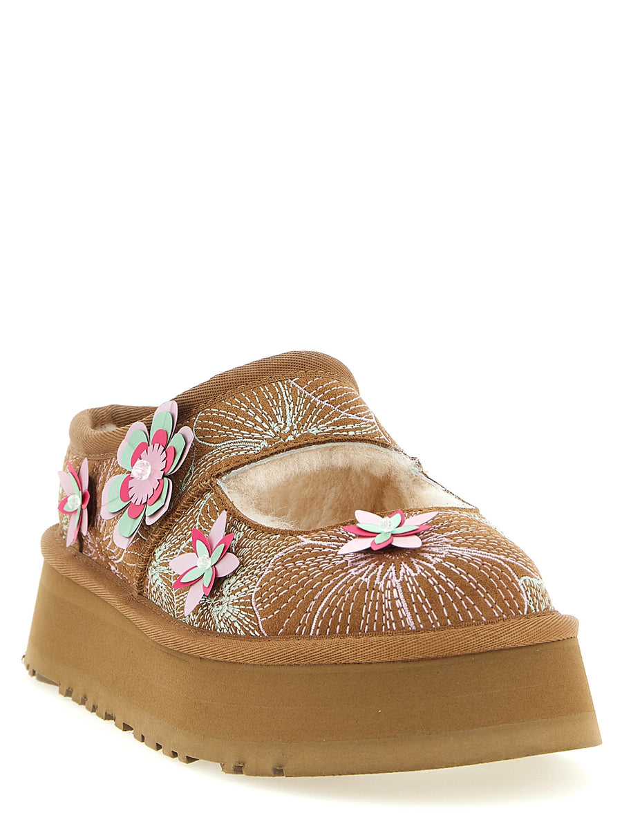 UGG Bea Mary Jane Flat Shoes For Women With Meadow Floral Embroidery And All Day Comfort