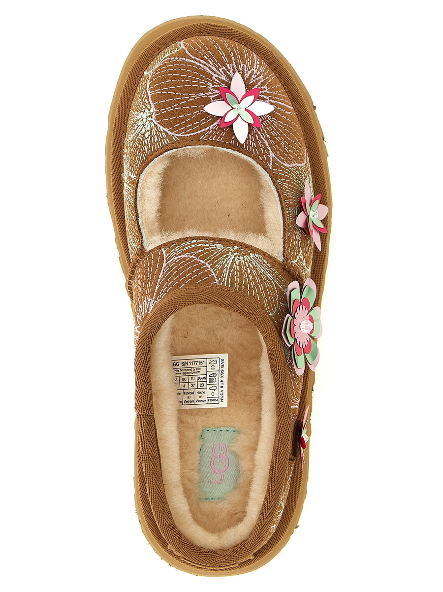 UGG Bea Mary Jane Flat Shoes For Women With Meadow Floral Embroidery And All Day Comfort