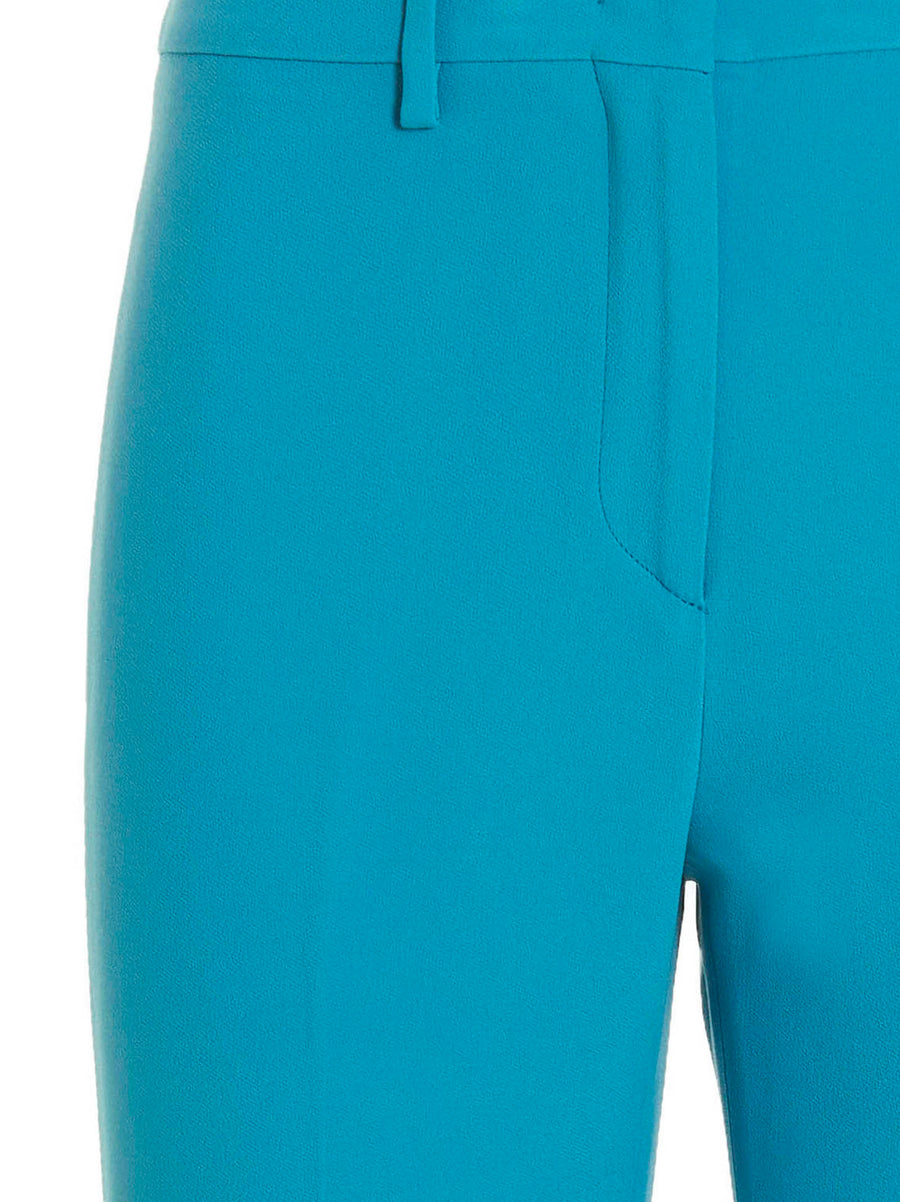 Etro Women Pleated Trousers Light Blue Viscose Blend Center Pleat Office And Occasion Wear