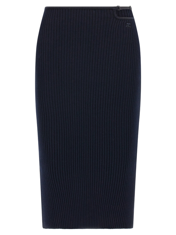 Courreges Loop Rib Knit Skirt