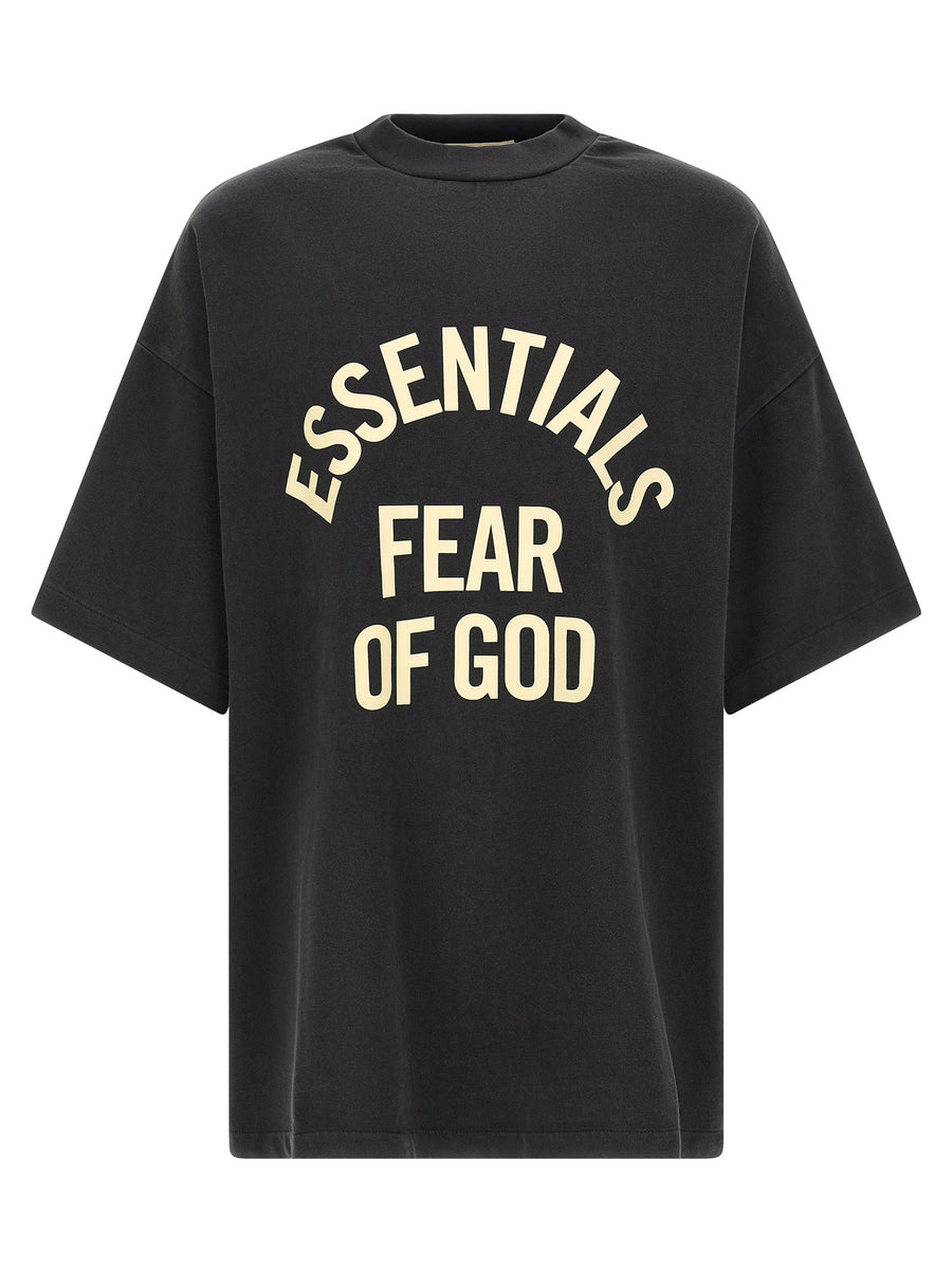 Fear Of God Essential Campus 90s T Shirt Men One Hundred Percent Cotton Crew Neck Front Print Tee