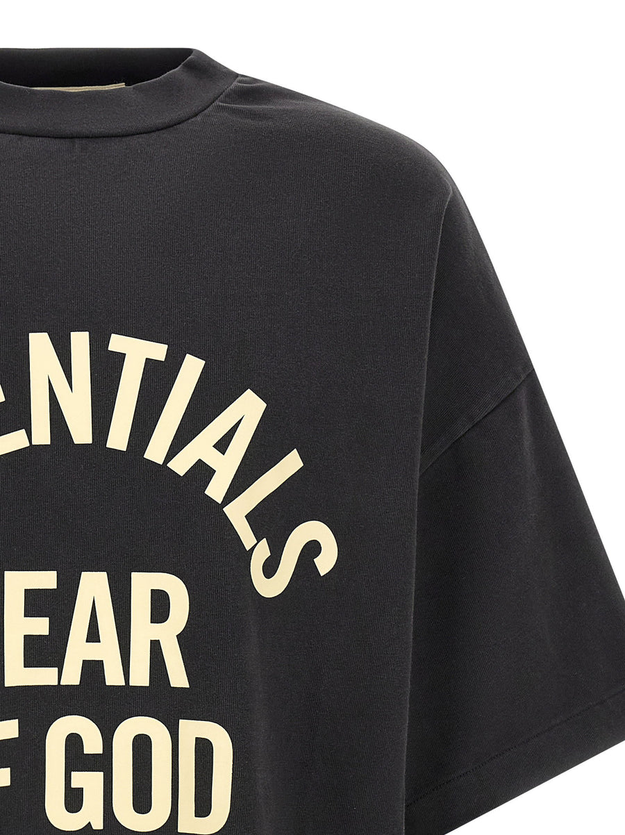 Fear Of God Essential Campus 90s T Shirt Men One Hundred Percent Cotton Crew Neck Front Print Tee