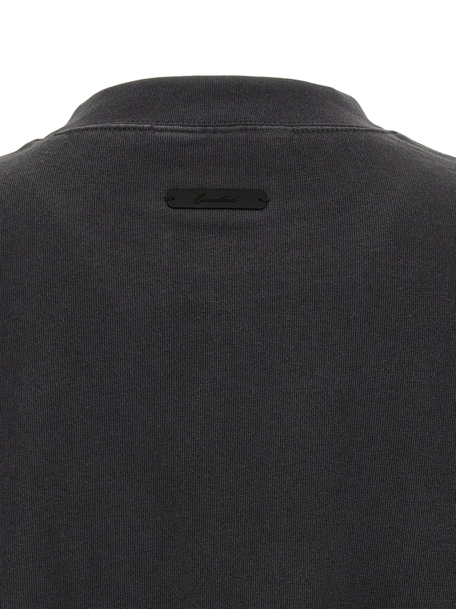Fear Of God Essential Campus 90s T Shirt Men One Hundred Percent Cotton Crew Neck Front Print Tee