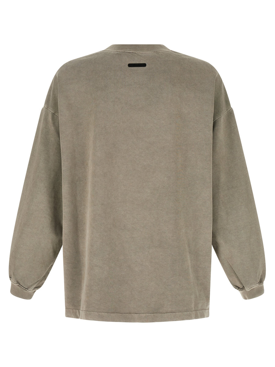 Fear Of God Essentials Training 90s T Shirt Oversized 100 Percent Cotton Gray Graphic Tee for Men