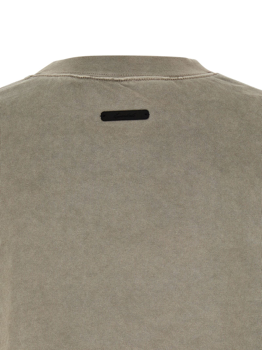 Fear Of God Essentials Training 90s T Shirt Oversized 100 Percent Cotton Gray Graphic Tee for Men