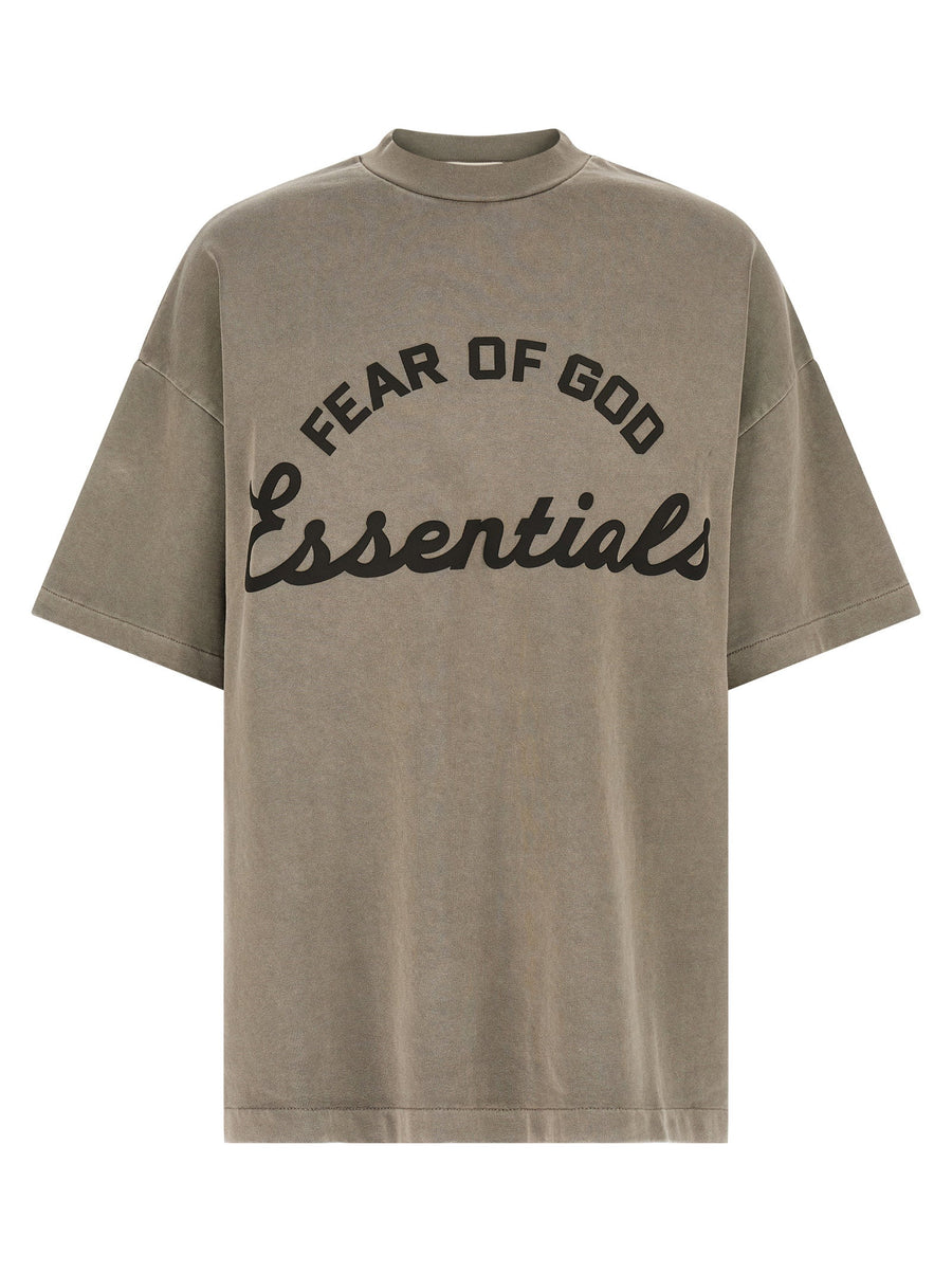 Fear Of God Essential Training 90s T Shirt Front Print Oversized Gray 100 Cotton Unisex
