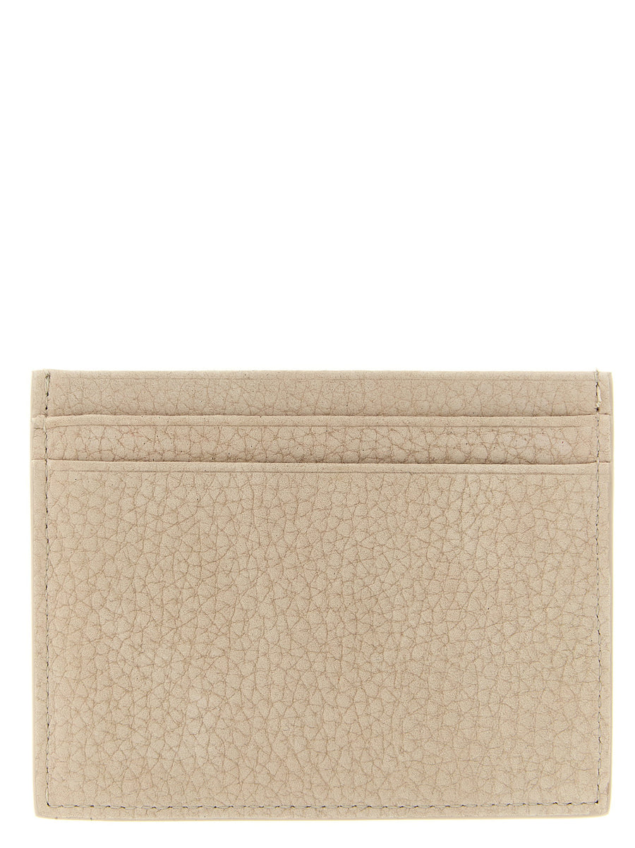 Christian Louboutin Mooncrest Card Holder for Men Premium Beige Calfskin Leather Signature Mooncrest Logo