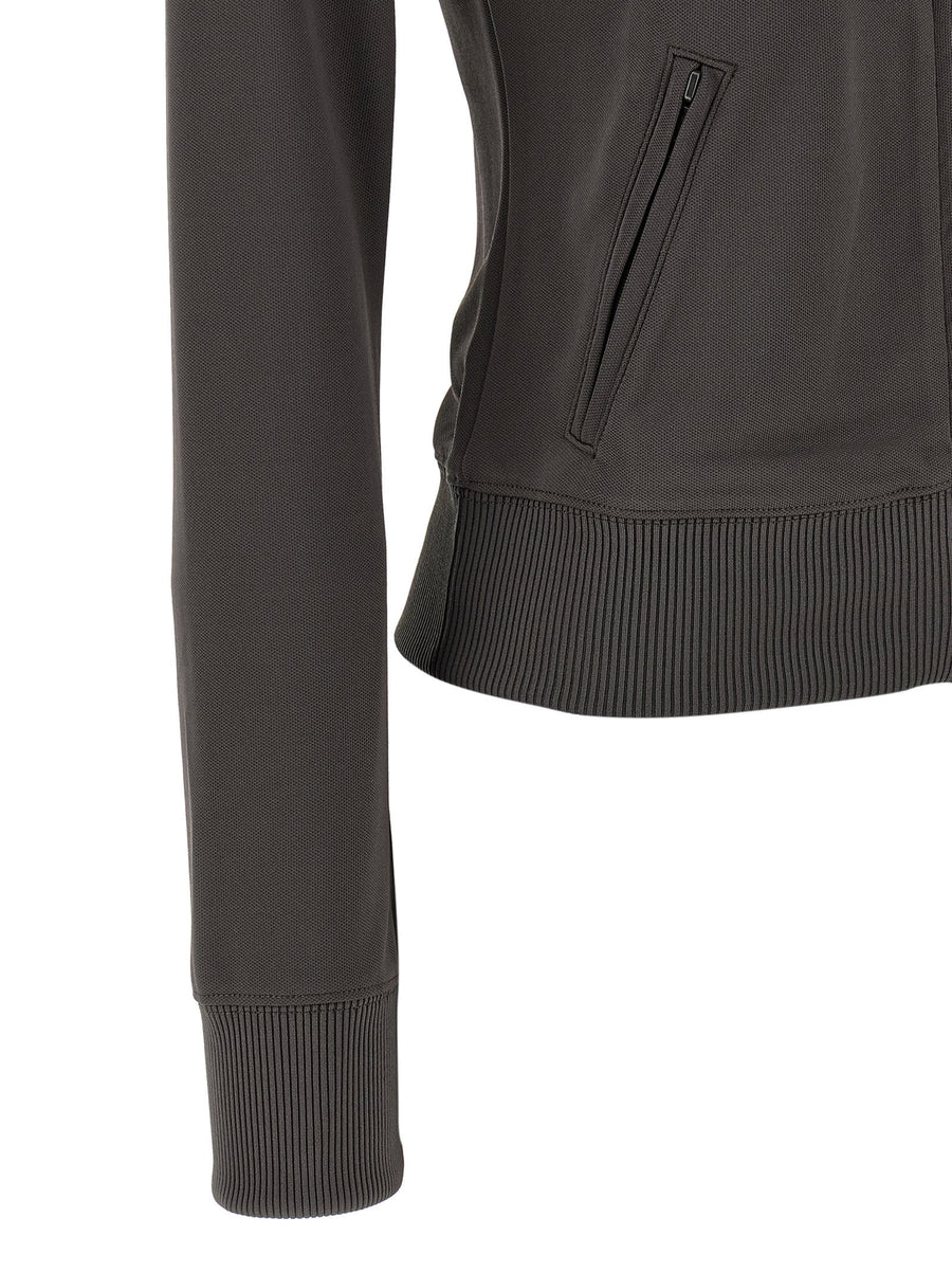 Courreges Tracksuit Sweatshirt For Women Versatile Sporty Layer With Front Zip And Headband