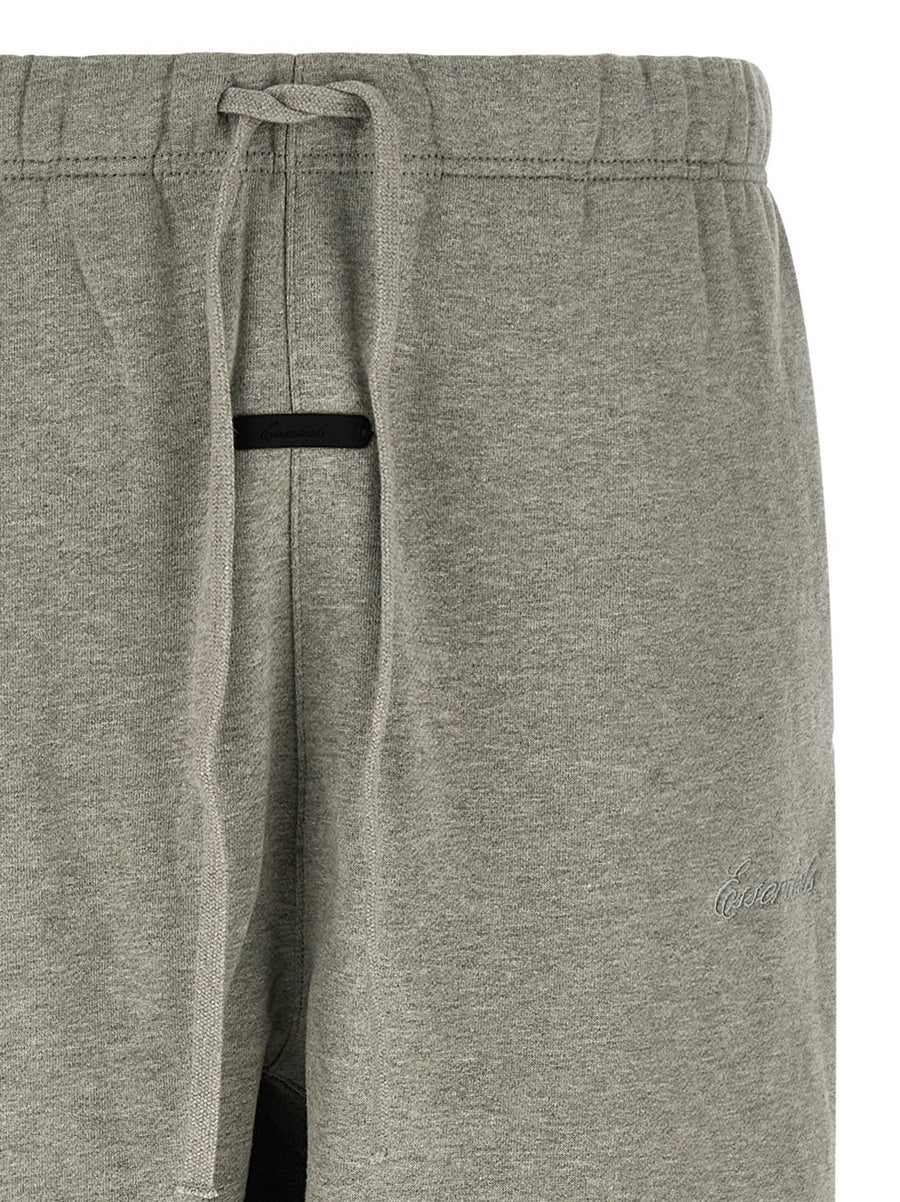 Fear Of God Essential Signature Classic Trousers For Men Gray Melange Fleece Oversized Fit Premium Comfort