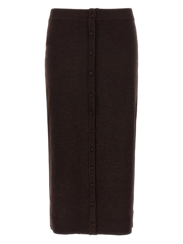 Victoria Beckham Bottoni Midi Skirt