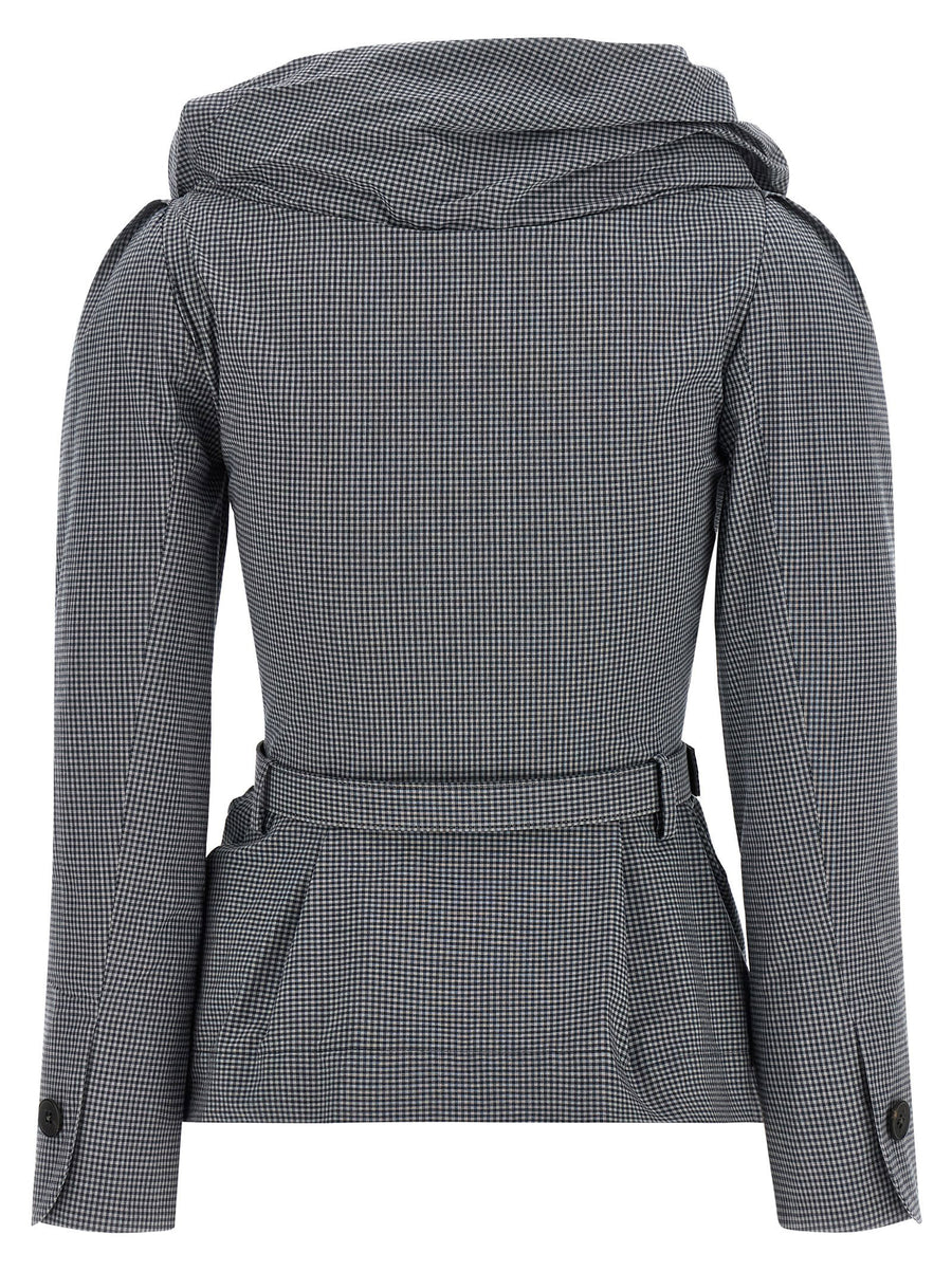 Vivienne Westwood Kendall Blazer For Women Gray Check Cotton Elastane Premium Tailored Jacket