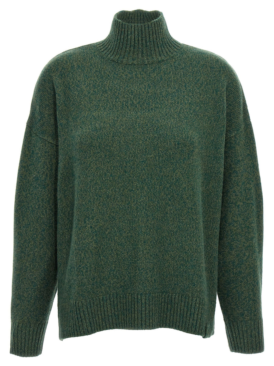 Victoria Beckham Convertible Sweater For Women Luxury Wool Cashmere Knit With Back Cutout Neckline Green