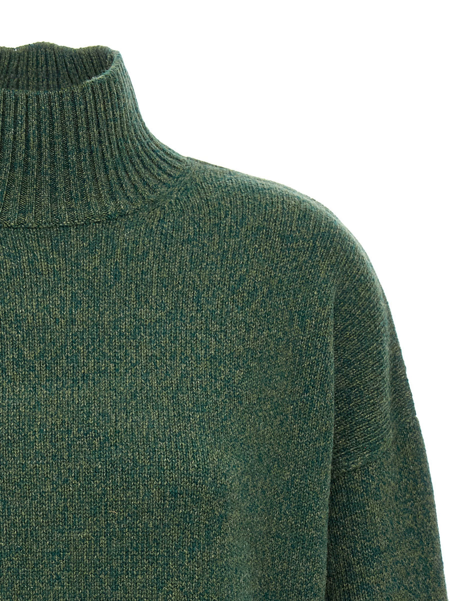 Victoria Beckham Convertible Sweater For Women Luxury Wool Cashmere Knit With Back Cutout Neckline Green