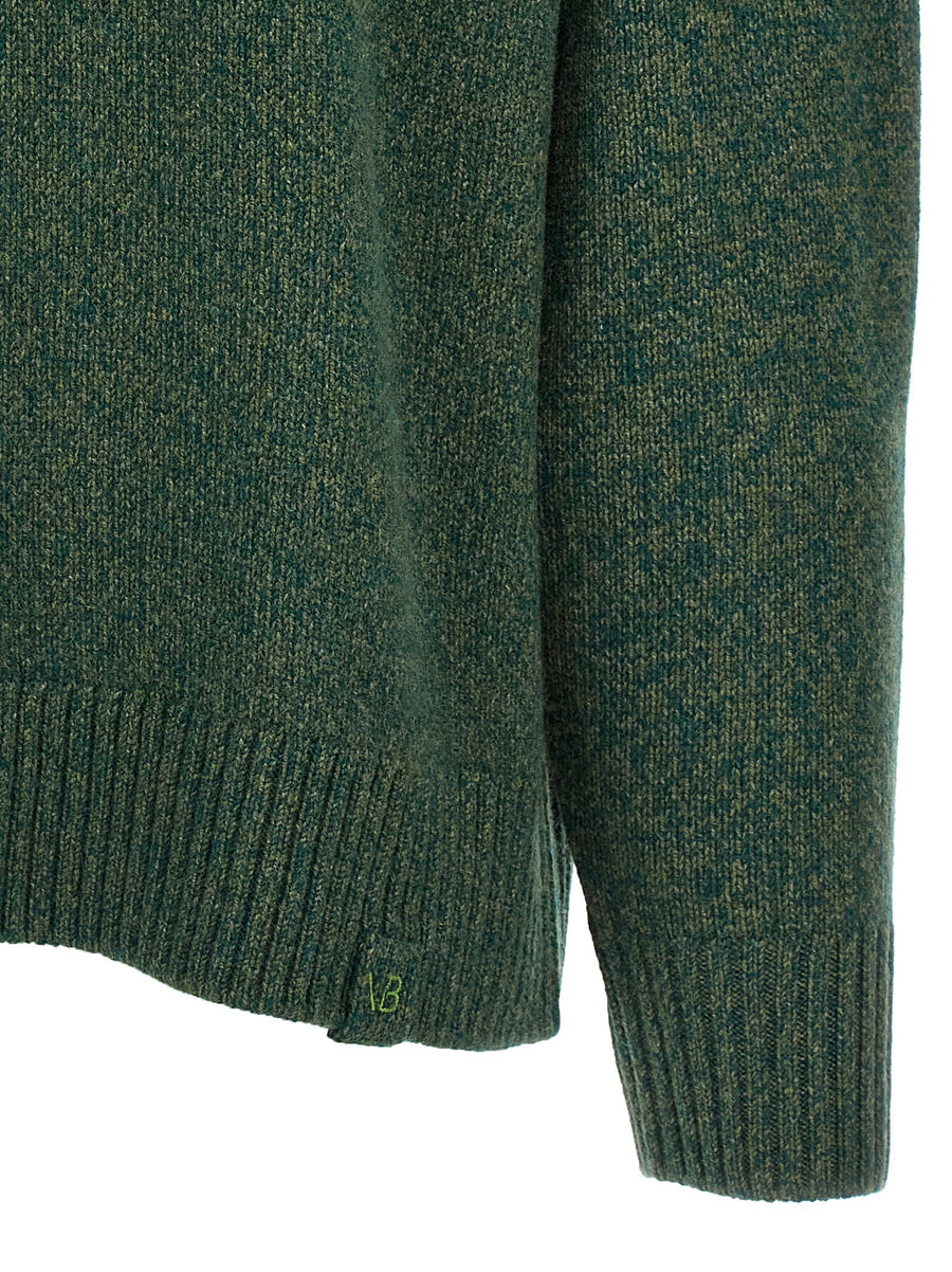 Victoria Beckham Convertible Sweater For Women Luxury Wool Cashmere Knit With Back Cutout Neckline Green