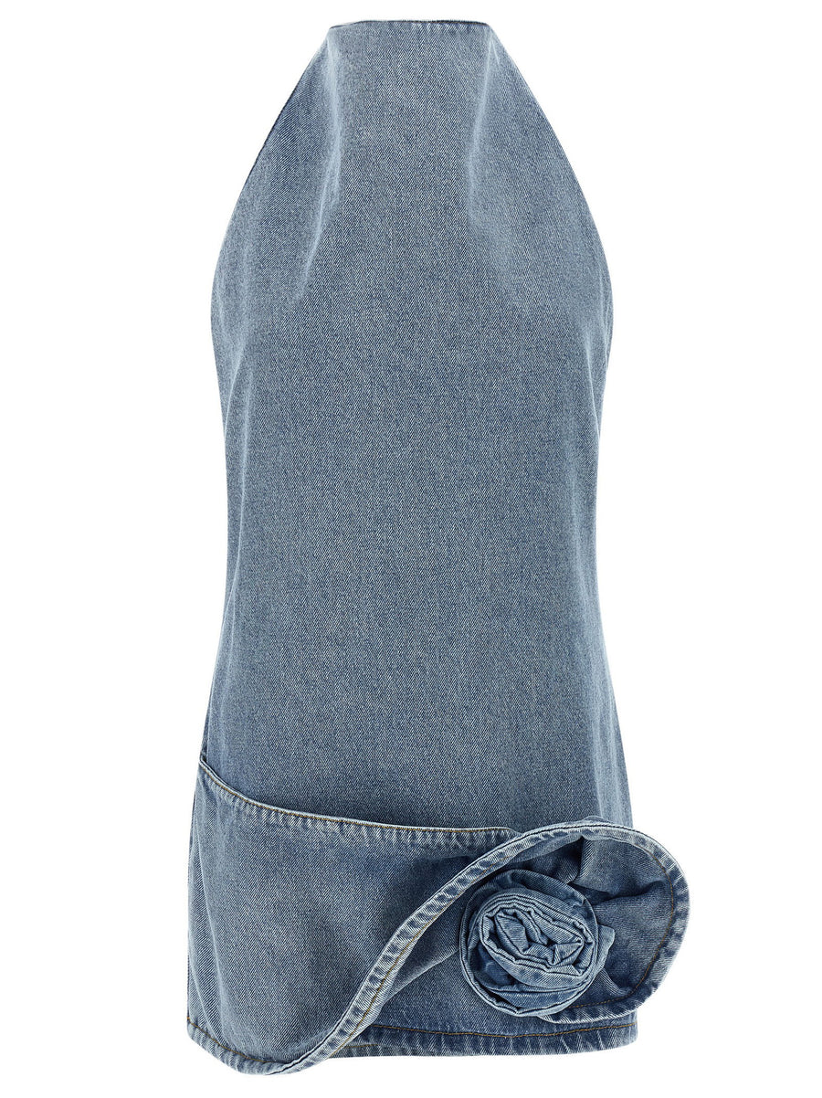 Magda Butrym Denim 10 Dress Sky Blue Cotton