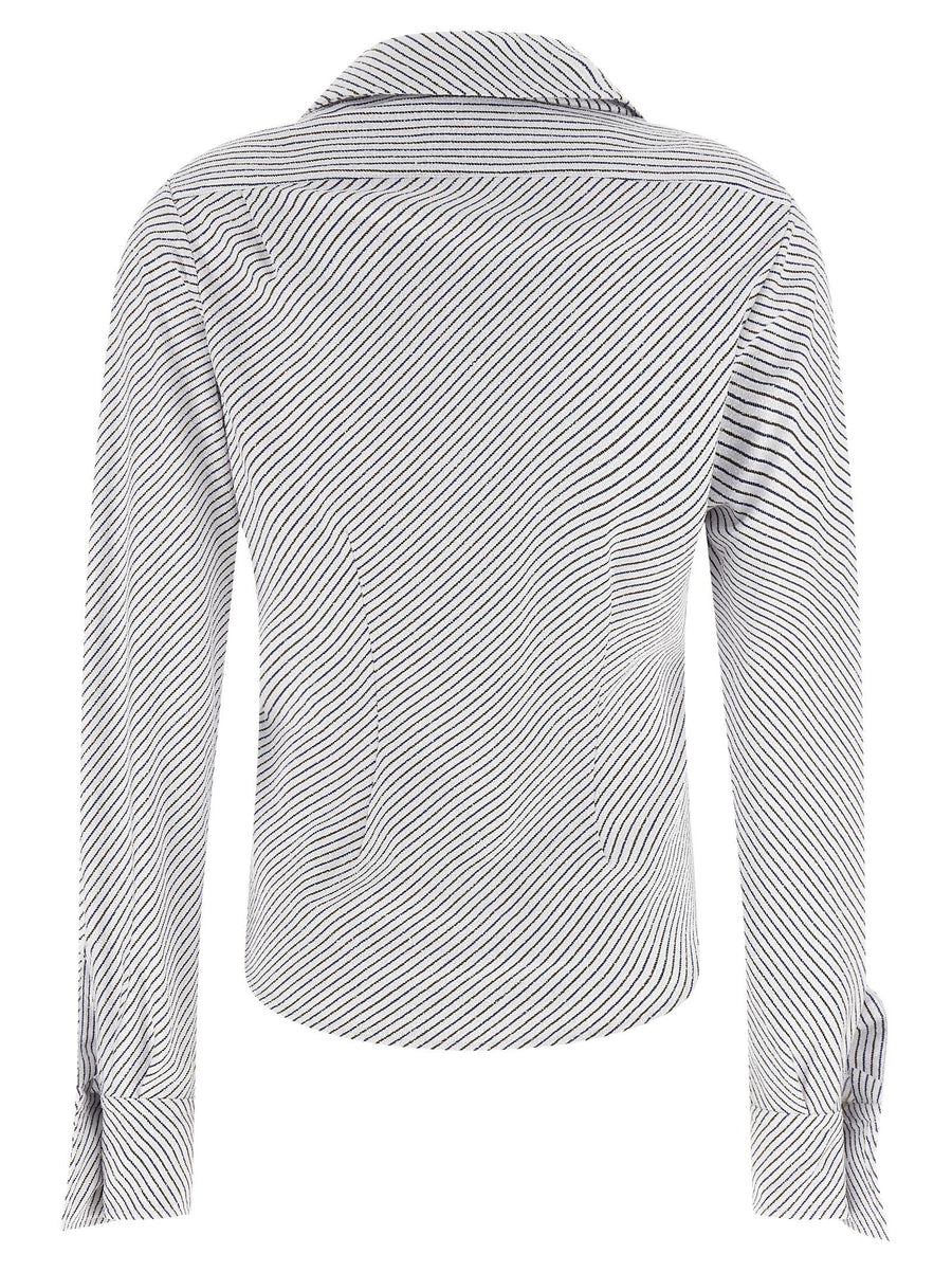 Vivienne Westwood Drunken Shirt Two Tone Striped Cotton Terry Orb Embroidery