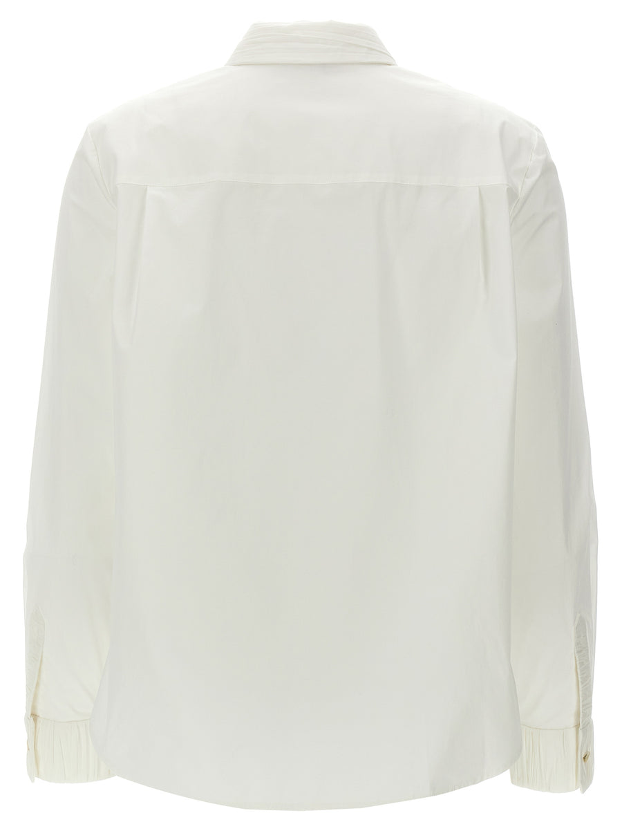Tory Burch Pleated Detail Shirt For Women Polished White Cotton Office Essential