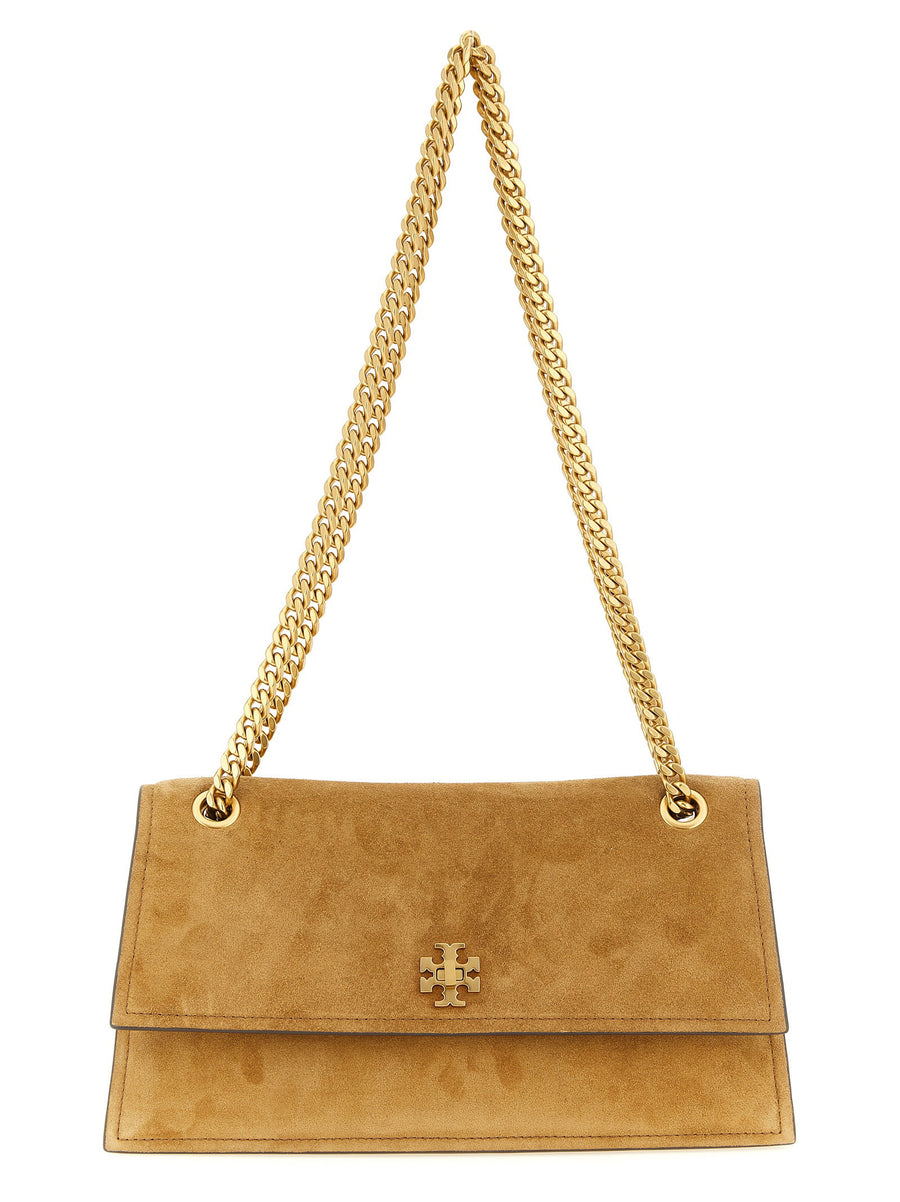 Tory Burch Kira Turnlock Shoulder Bag Brown Calfskin Leather