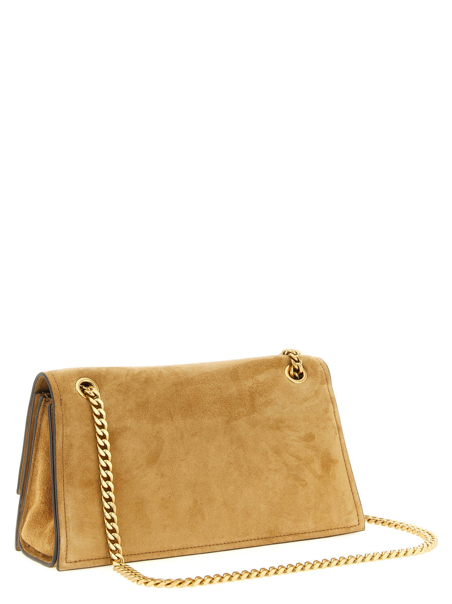 Tory Burch Kira Turnlock Shoulder Bag Brown Calfskin Leather