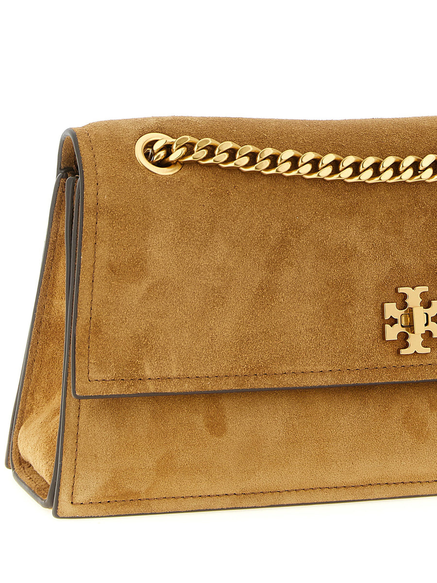 Tory Burch Kira Turnlock Shoulder Bag Brown Calfskin Leather