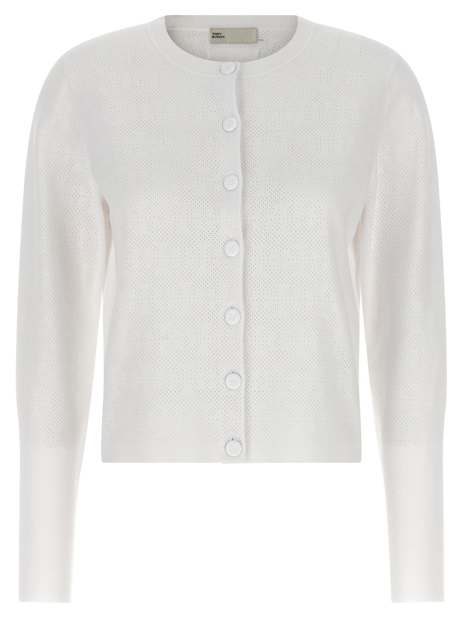Tory Burch Pointelle Viscose Cardigan