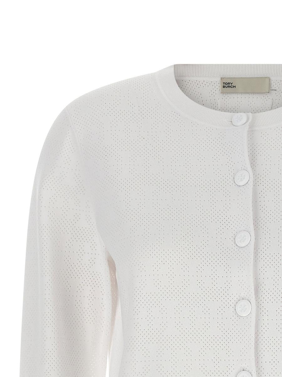 Tory Burch Pointelle Viscose Cardigan