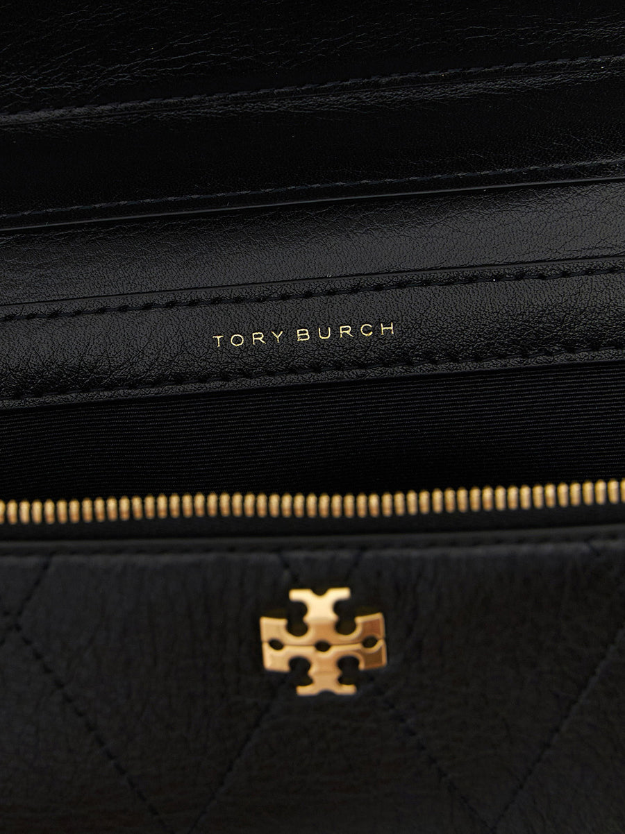 Tory Burch Charlie Vanity Case Crossbody Bag Black Leather