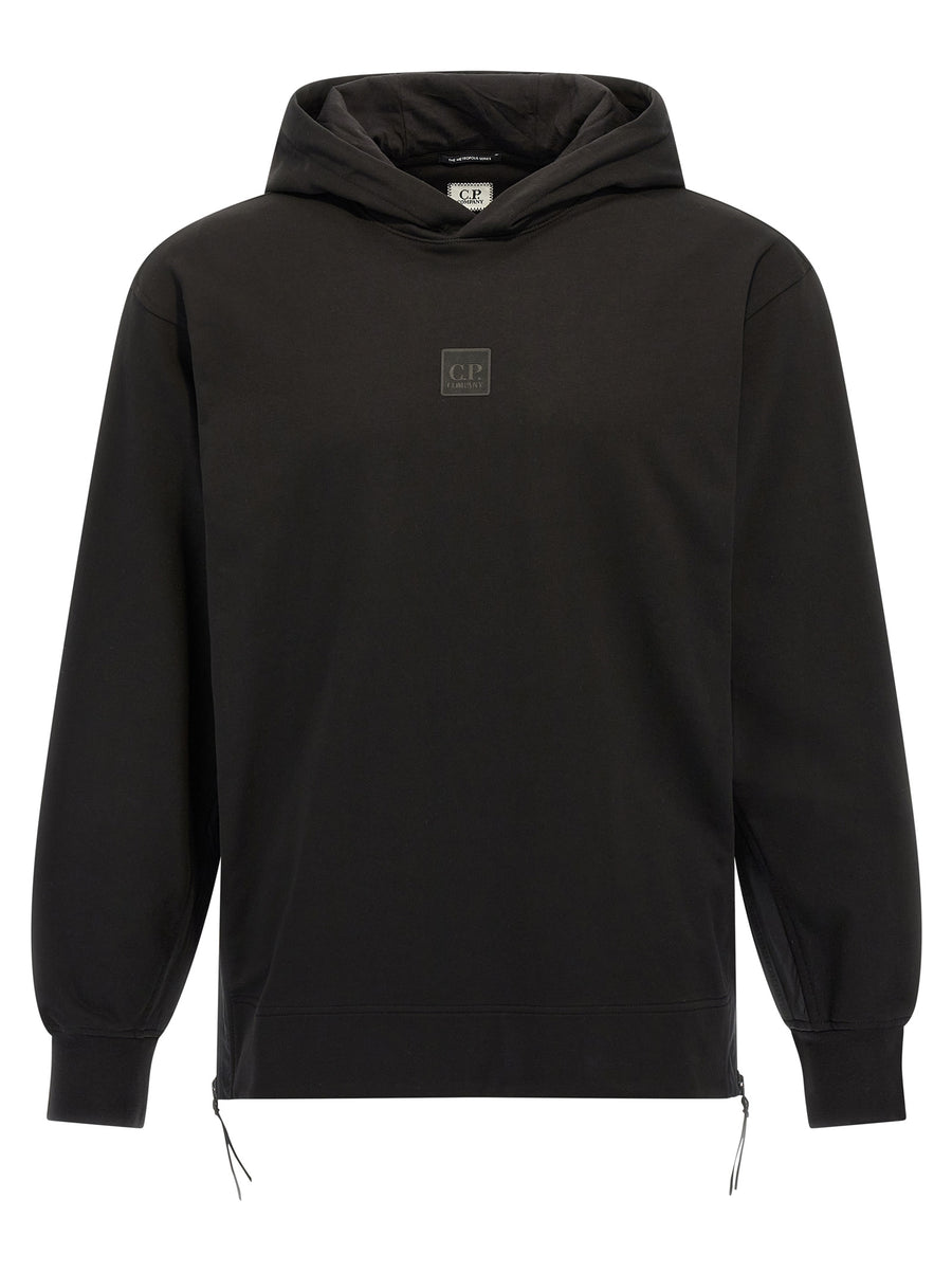 C.P. Company Metropolis Series Hoodie for Men Lightweight Gauze Topwear With Side Zip Logo Patch