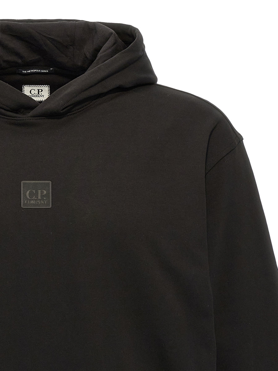 C.P. Company Metropolis Series Hoodie for Men Lightweight Gauze Topwear With Side Zip Logo Patch