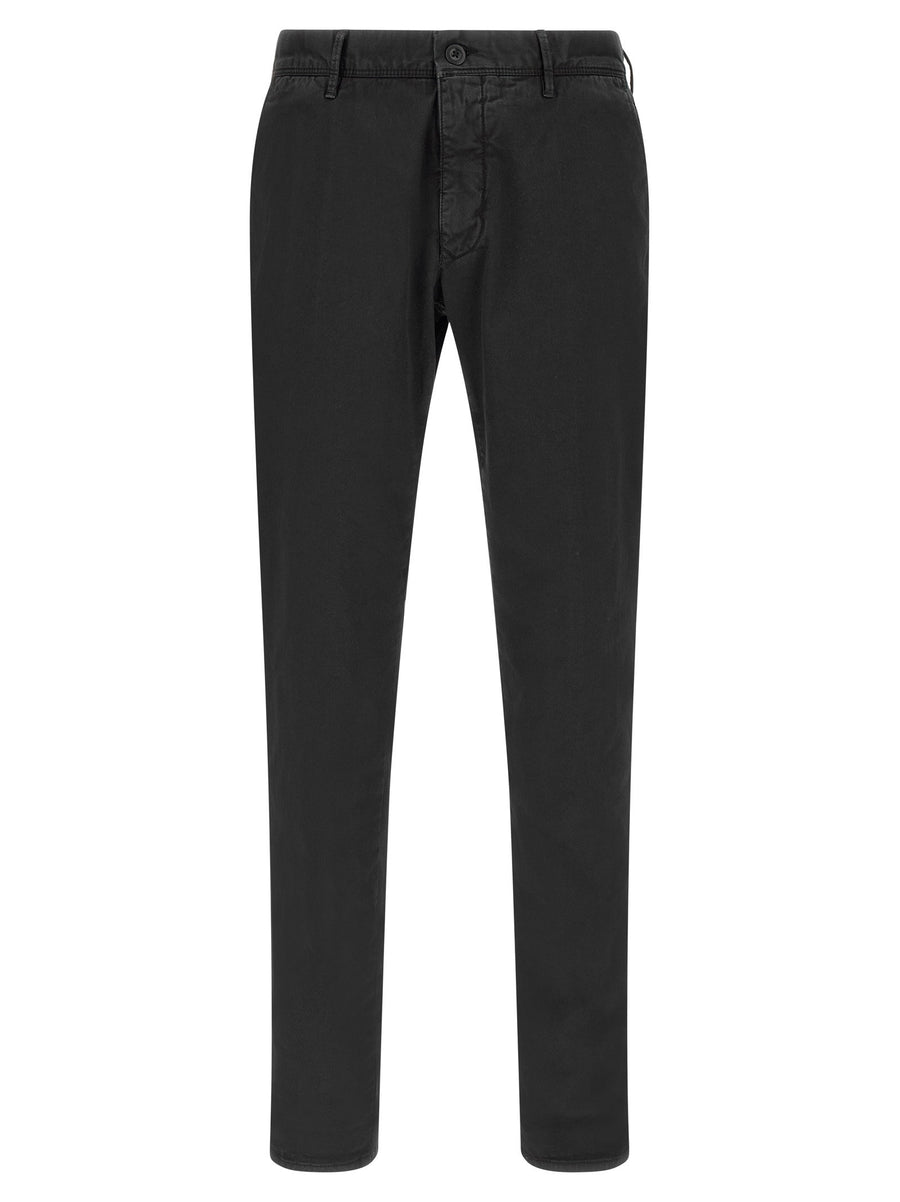 Incotex 18s100 Stretch Cotton Pants For Men Black With Modern Tailoring And All Day Comfort