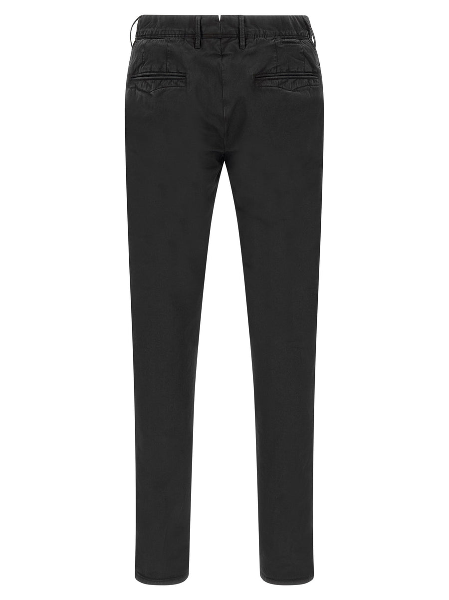 Incotex 18s100 Stretch Cotton Pants For Men Black With Modern Tailoring And All Day Comfort