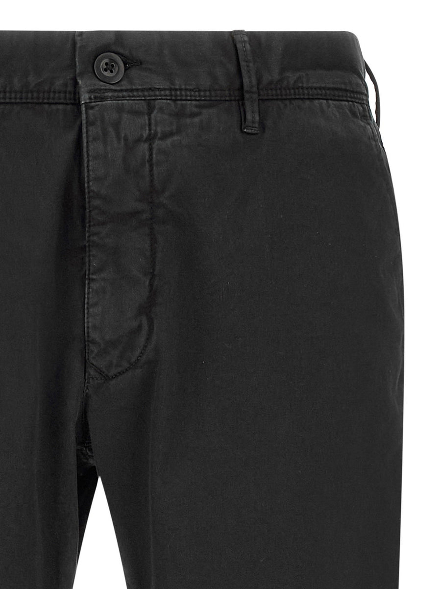 Incotex 18s100 Stretch Cotton Pants For Men Black With Modern Tailoring And All Day Comfort
